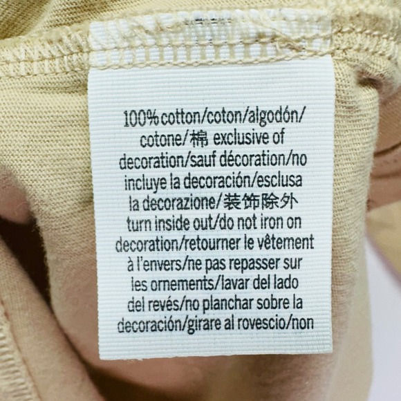 Victoria's Secret PINK Long Sleeve T-shirt Gold Tan Cotton Women's L *See Flaw* - Picture 6 of 8